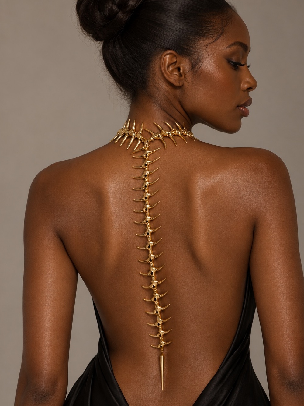 Gold Spine Back Necklace